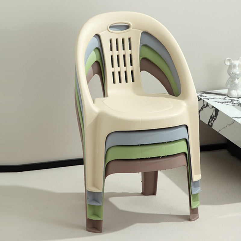 Sleek Modern Minimalist Curved Kids' PP Stackable Low Stool, Armless for Living Room