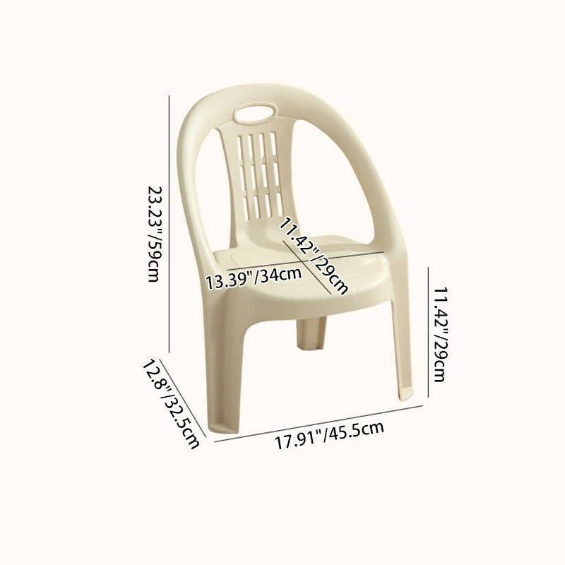 Sleek Modern Minimalist Curved Kids' PP Stackable Low Stool, Armless for Living Room