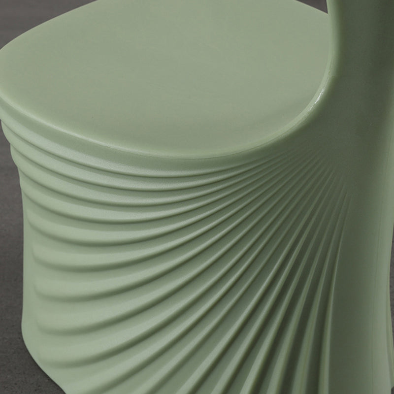 Contemporary Wave-Shell Design PE Kids Dining Chair, Armless, for Dining Room & Kitchen