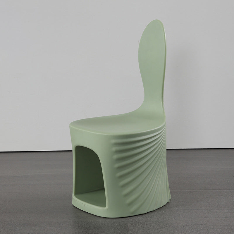 Contemporary Wave-Shell Design PE Kids Dining Chair, Armless, for Dining Room & Kitchen