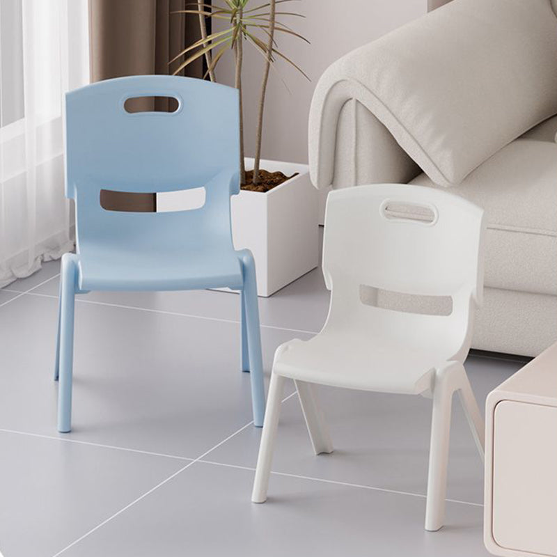 Contemporary Scandinavian Square PP Stackable Backrest Stool for Kids – Low Living Room Chair