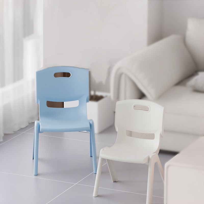 Contemporary Scandinavian Square PP Stackable Backrest Stool for Kids – Low Living Room Chair