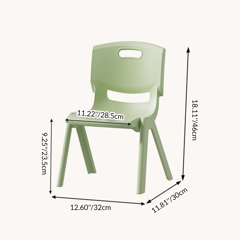 Contemporary Scandinavian Square PP Stackable Backrest Stool for Kids – Low Living Room Chair