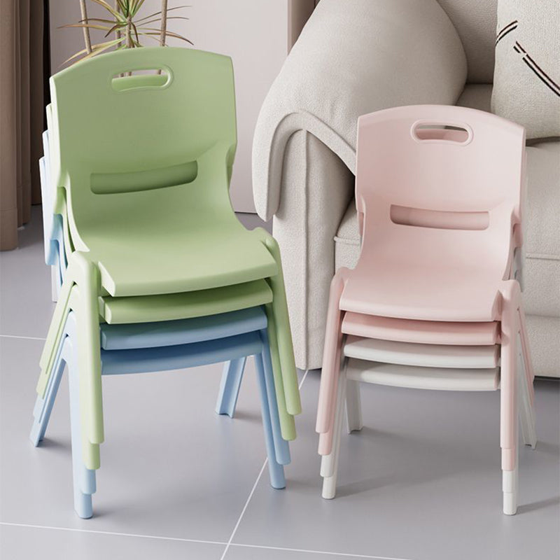 Contemporary Scandinavian Square PP Stackable Backrest Stool for Kids – Low Living Room Chair