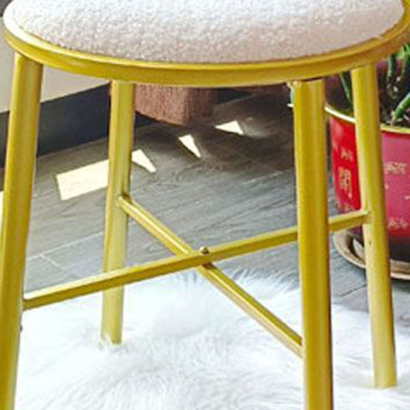 Heart-Shaped Plush Teddy Fur Vanity Stool with Velvet Upholstery and Metal Frame, Foam-Cushioned Backrest — Modern Minimalist Bedroom Chair