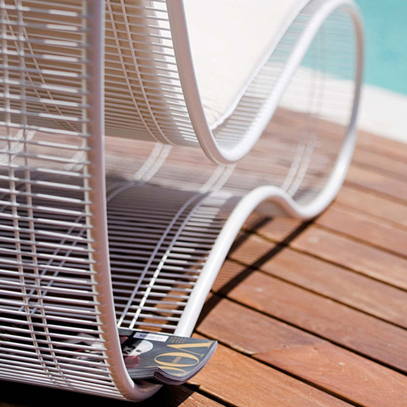 Modern Minimalist Curved Aluminum Alloy Garden Recliner Backrest with Fabric Sponge