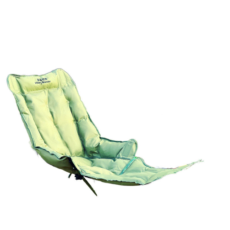 Moon Foldable Camping Recliner with Footrest & Backrest – Modern Minimalist Fabric & Carbon Steel for Outdoor Patio