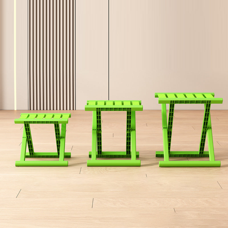Contemporary Industrial Square Foldable Stool - Low-Profile, Portable PP/TPE Camping Chair for Outdoor and Living Room