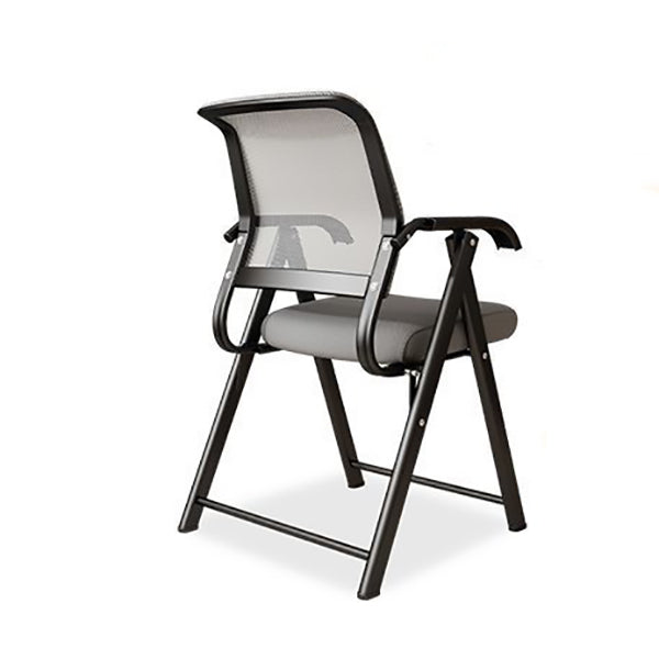Modern Minimalist Foldable Mesh Desk Chair with Foam Cushioned Seat, Carbon Steel Square Frame, Backrest and Armrests – Ideal for Home, Office, or Study