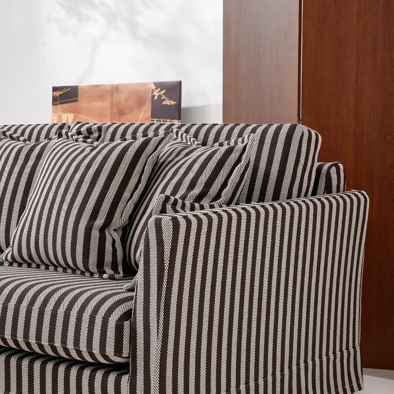 Birch-Frame Removable-Cover Sofa - Elegant French-Style 3/4-Seater Living Room Accent Chair