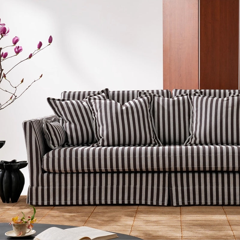 Birch-Frame Removable-Cover Sofa - Elegant French-Style 3/4-Seater Living Room Accent Chair