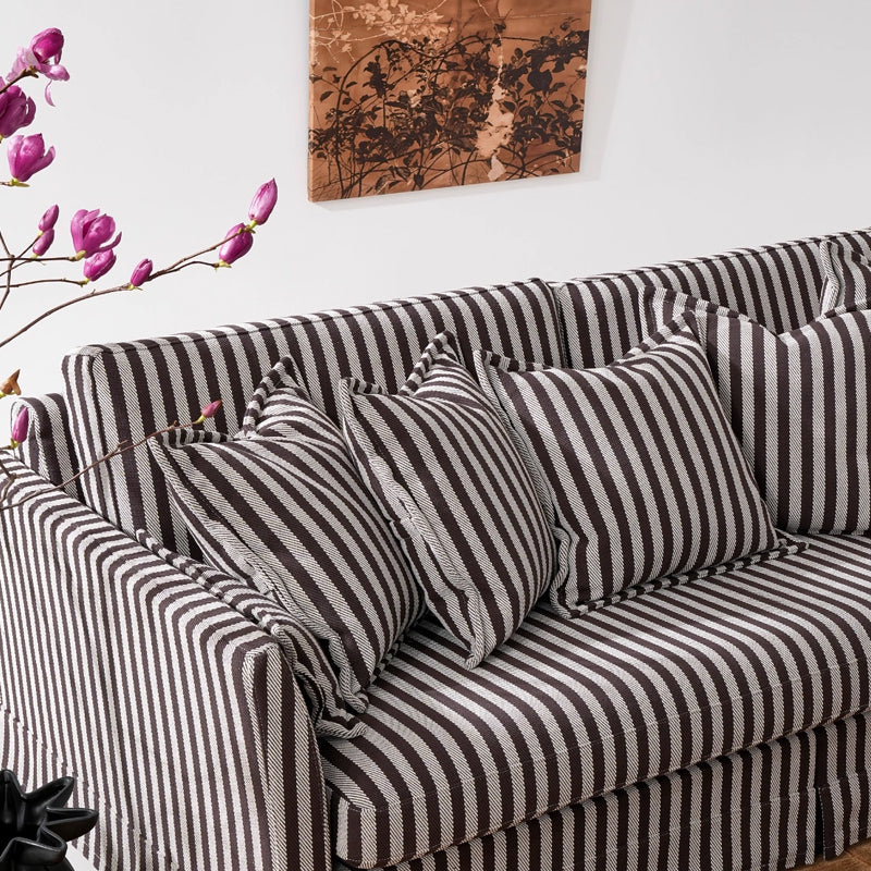 Birch-Frame Removable-Cover Sofa - Elegant French-Style 3/4-Seater Living Room Accent Chair