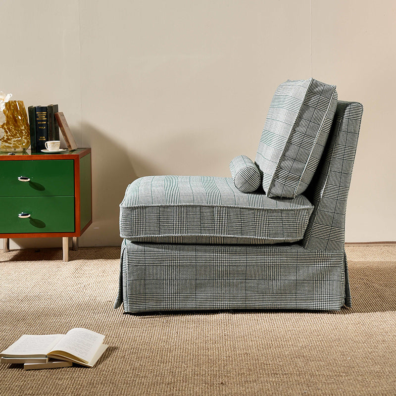 Durable, Easy-Clean Cover Accent Chair with Birch Wood Frame — Retro Fabric for Living Room or Study