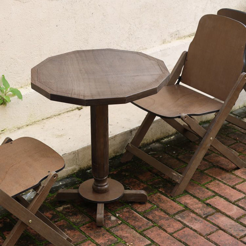 Traditional Farmhouse Outdoor Coffee Table – Foldable Solid Wood & Plywood, 1-Tier, Round-Rectangular, For Outdoor Use