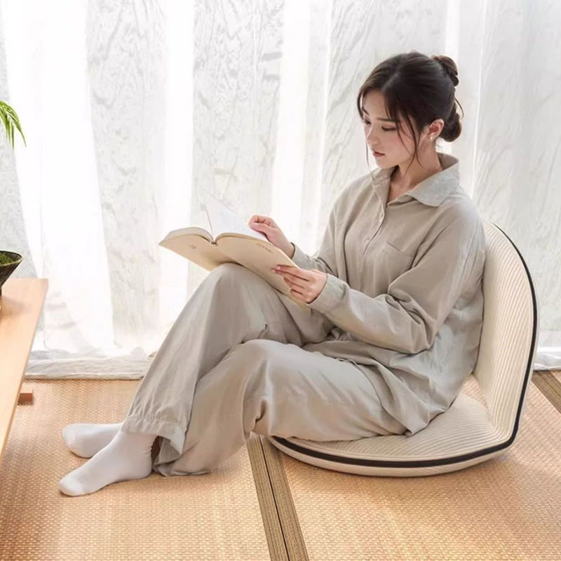 Modern Minimalist Oval Foldable Lambswool Corduroy Accent Chair with Carbon Steel Frame, Armless Backrest, for Living Room