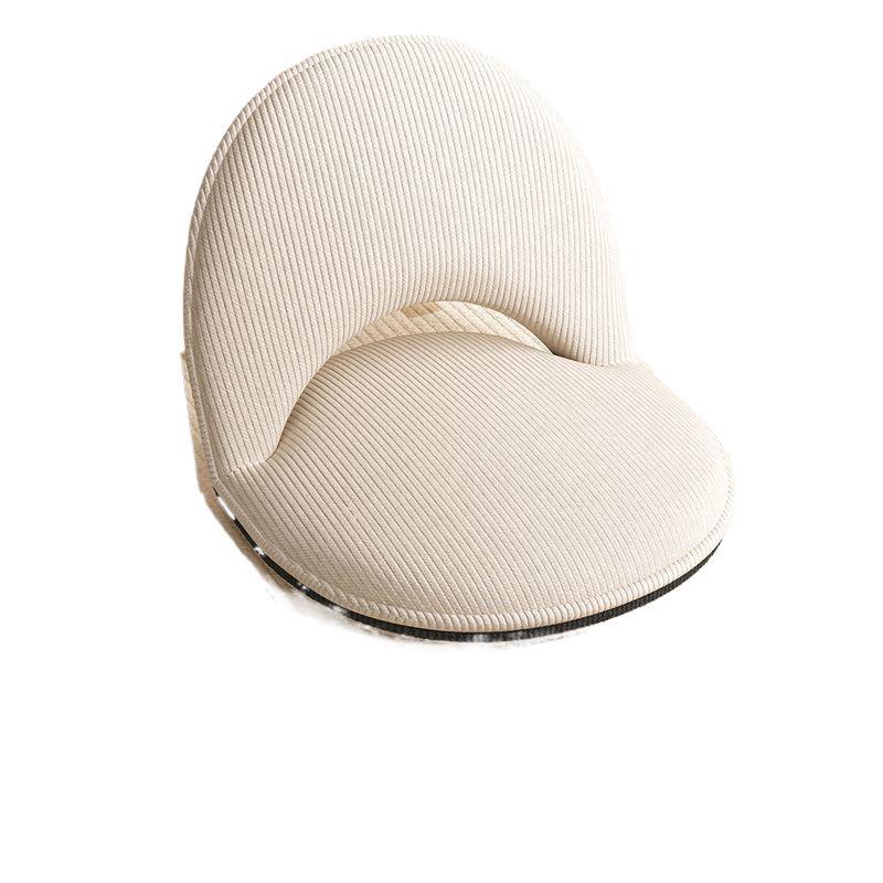 Modern Minimalist Oval Foldable Lambswool Corduroy Accent Chair with Carbon Steel Frame, Armless Backrest, for Living Room