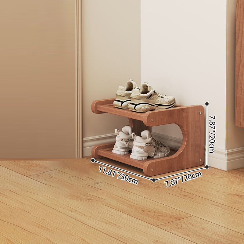 Modern Minimalist Rectangular Bamboo MDF Shoe Storage Rack - 2/3/4/5-Tier Organizer for Living Room
