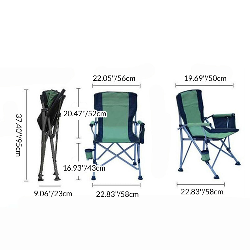 Modern Simplicity Oxford Fabric Foldable Camping Chair with Backrest and Armrests – Carbon Steel Square Frame, Ideal for Garden
