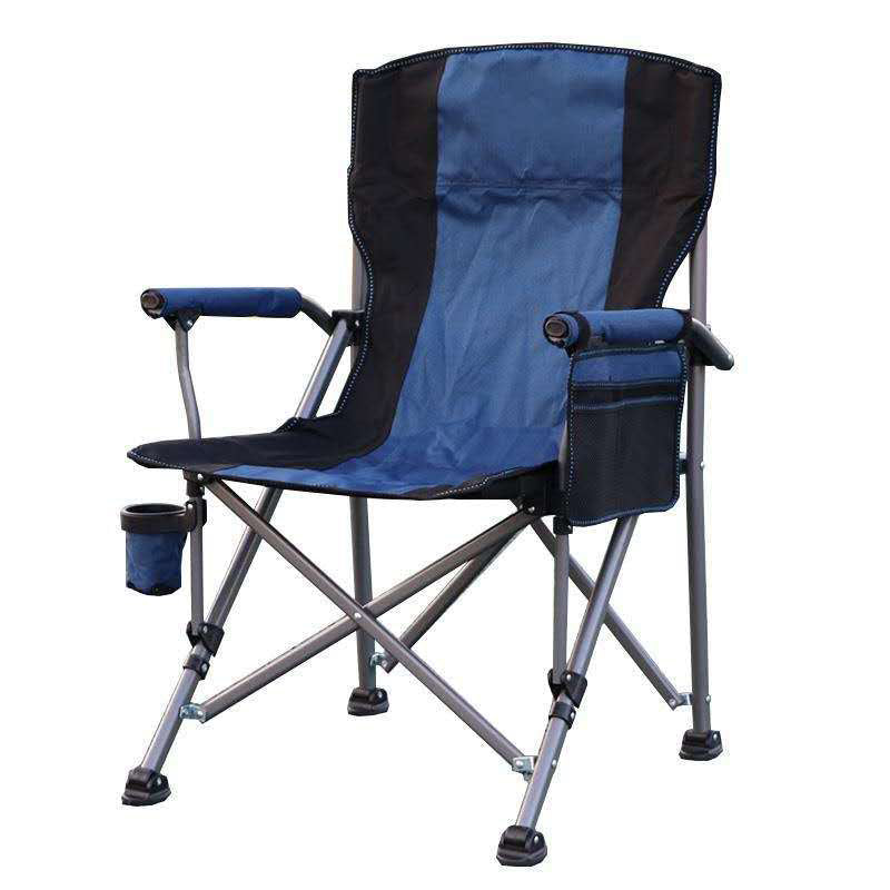 Modern Simplicity Oxford Fabric Foldable Camping Chair with Backrest and Armrests – Carbon Steel Square Frame, Ideal for Garden