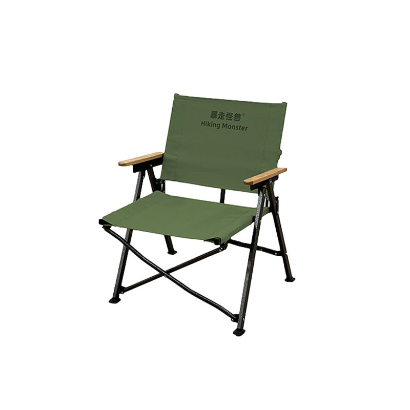 Modern Simplicity Foldable Camping Chair with Carbon Steel Frame, Square Oxford Fabric, Backrest and Armrests – Perfect for Garden
