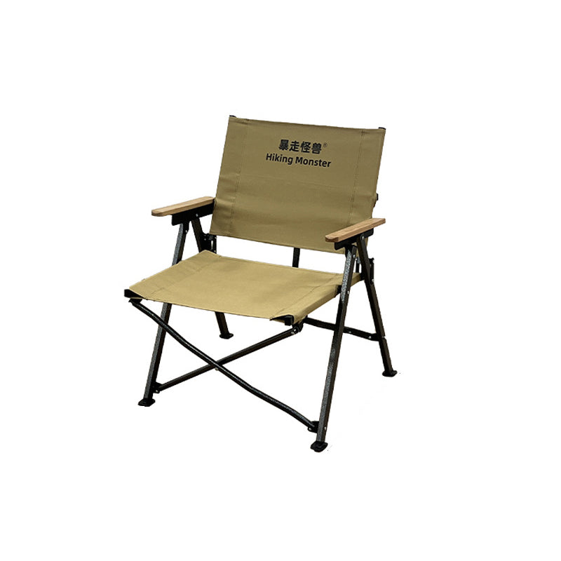 Modern Simplicity Foldable Camping Chair with Carbon Steel Frame, Square Oxford Fabric, Backrest and Armrests – Perfect for Garden