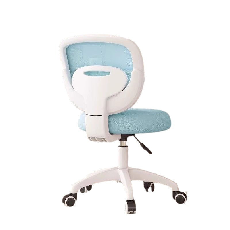 Modern Minimalist Kids Desk Chair – Height-Adjustable, Mid-Back with Backrest, Armrests & Footrest, Fabric/Nylon/Plastic & Stainless Steel for Home Office