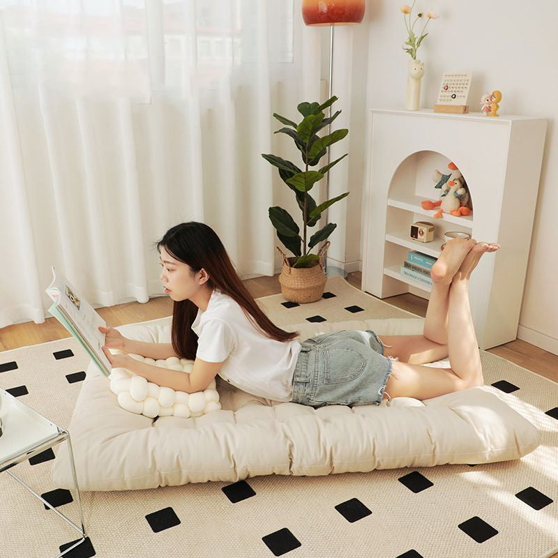 Modern Minimalist Curved Tech-Fabric Rocking Chair with Carbon Steel Frame, Backrest and Armrests for Bedroom