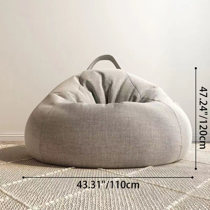 Modern Minimalist Round Cotton-Linen EPS Sofa Backrest & Footrest for Living Room