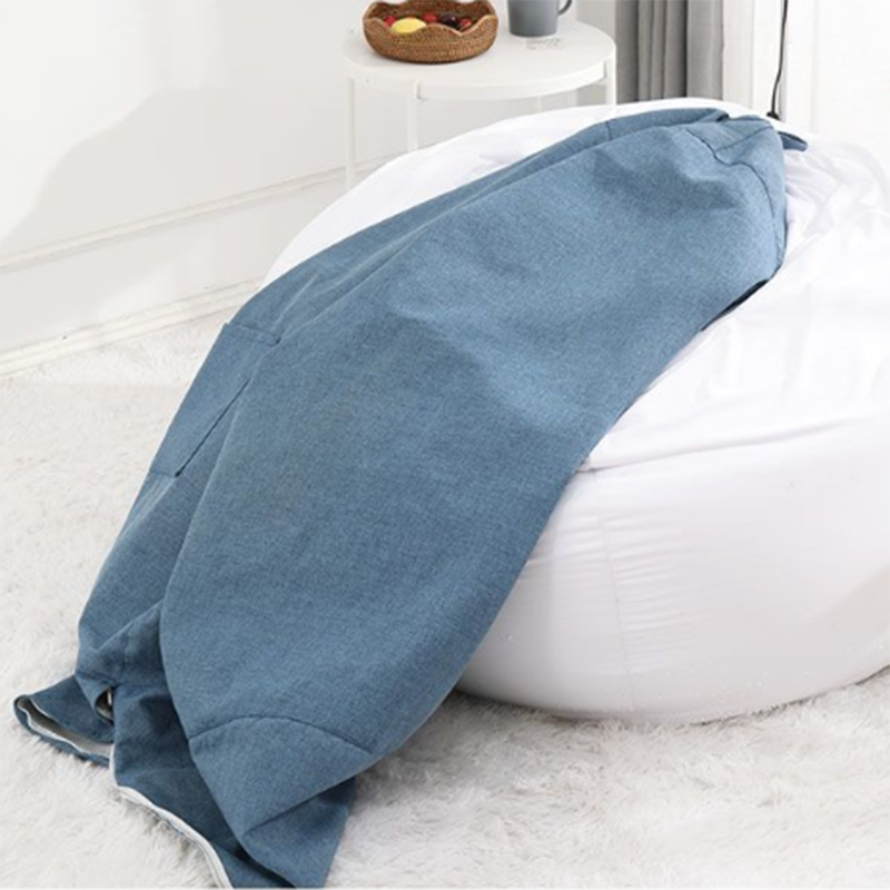 Modern Minimalist Round Cotton-Linen EPS Sofa Backrest & Footrest for Living Room