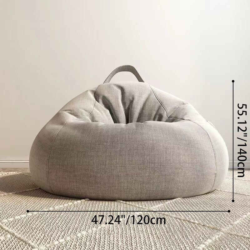 Modern Minimalist Round Cotton-Linen EPS Sofa Backrest & Footrest for Living Room