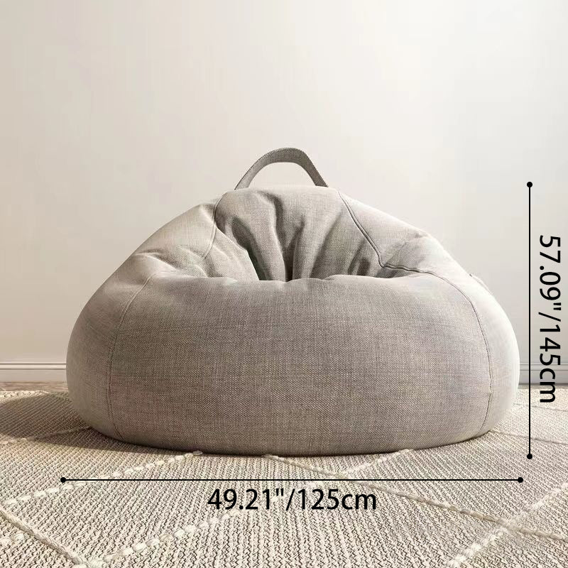 Modern Minimalist Round Cotton-Linen EPS Sofa Backrest & Footrest for Living Room