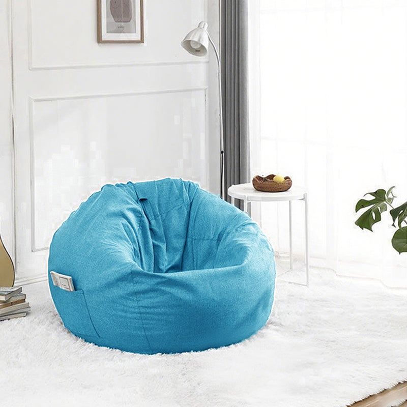 Modern Minimalist Round Cotton-Linen EPS Sofa Backrest & Footrest for Living Room
