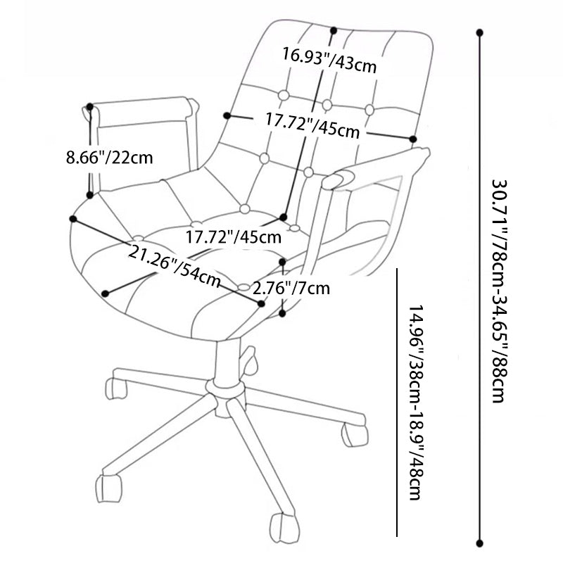 Contemporary Retro Leather Desk Chair – Scratch-Resistant Upholstery, Wooden Panel Accent, Nylon & Steel Base, 360° Swivel, Height-Adjustable with Backrest & Armrests for Home Office