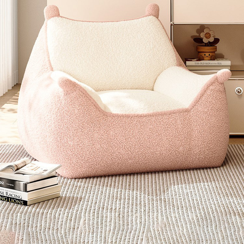 Contemporary Creative Square-Rectangular Lamb Fleece EPS Lazy Sofa with Backrest and Armrests for Living Room