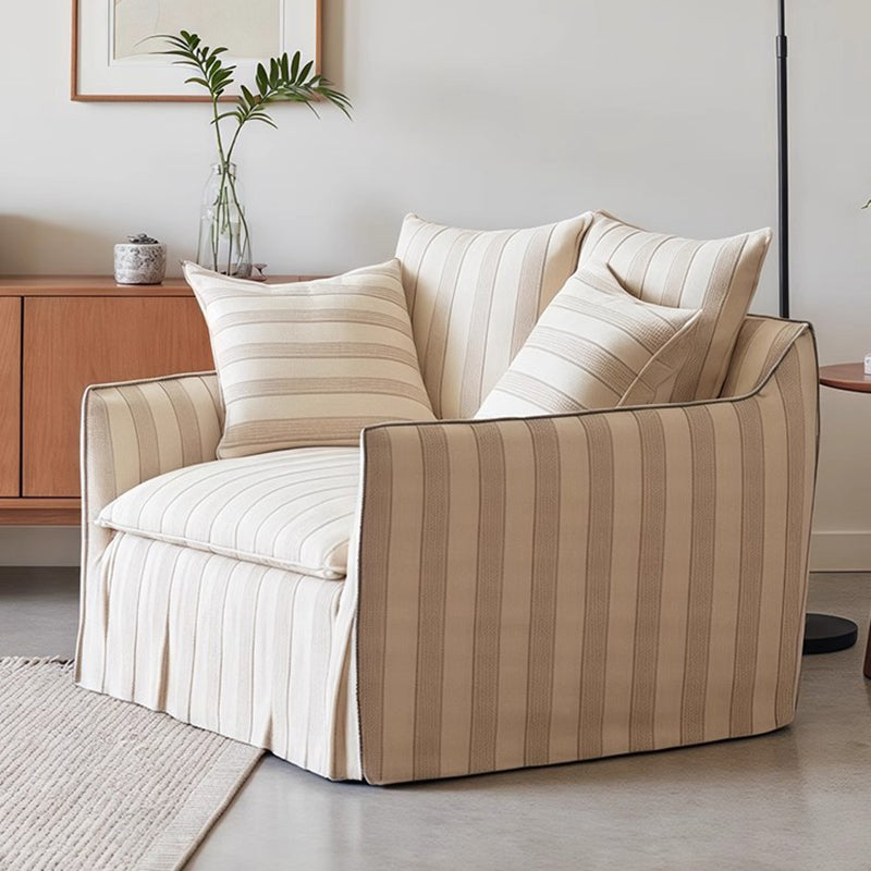 Nordic Contemporary Velvety Textured Fabric Sofa Backrest and Armrest — Square Rectangular Design, Pine Wood and Solid Wood Plywood Frame, Living Room
