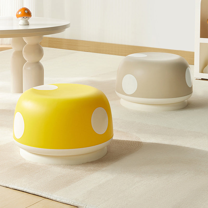 Contemporary Kids Mushroom-Shape Stool – Round, Low, Stackable, PP Plastic for Entryways, Living Rooms, and Bedrooms