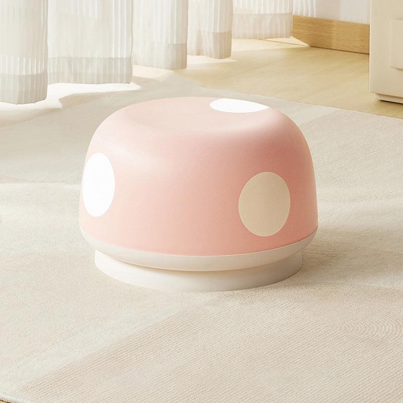 Contemporary Kids Mushroom-Shape Stool – Round, Low, Stackable, PP Plastic for Entryways, Living Rooms, and Bedrooms