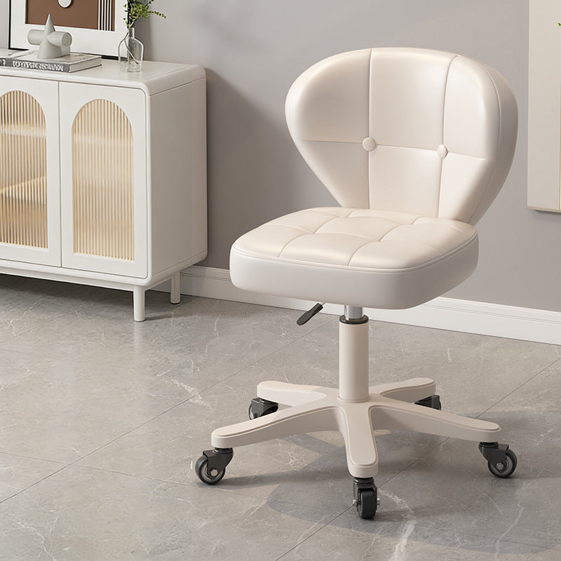 Ergonomic Adjustable Desk Chair with Contoured PU Leather Foam Cushioned Seat, Iron Frame, Backrest and Armrests – Modern Home Office