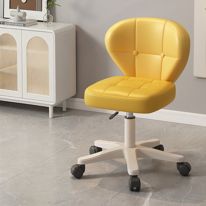 Ergonomic Adjustable Desk Chair with Contoured PU Leather Foam Cushioned Seat, Iron Frame, Backrest and Armrests – Modern Home Office