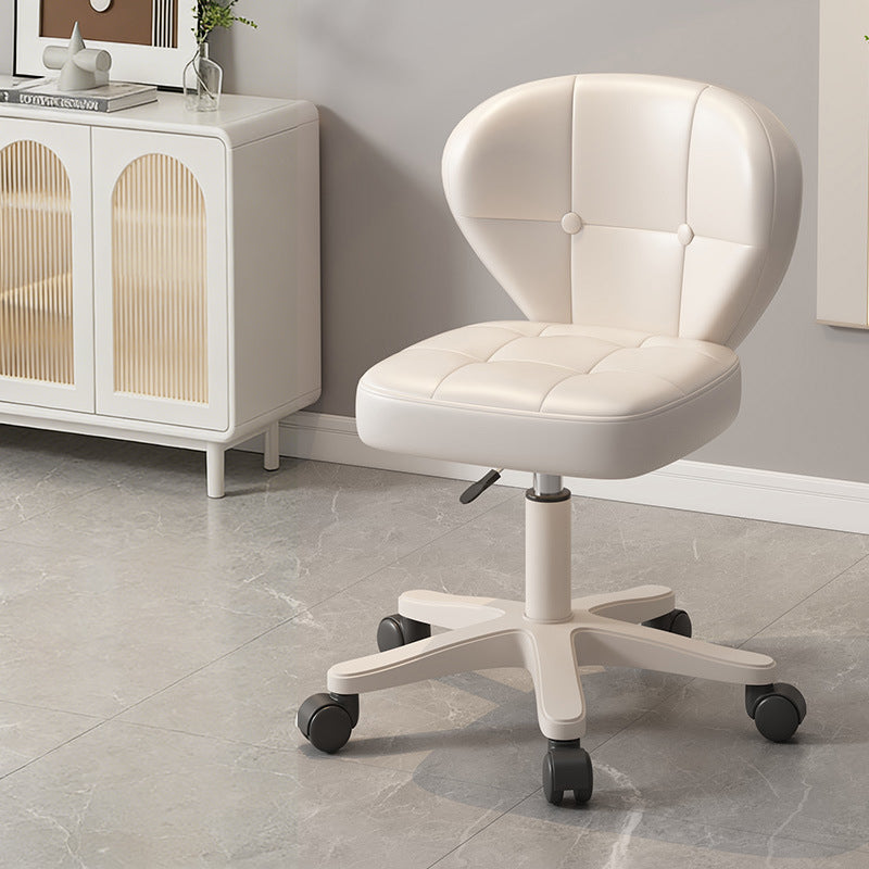 Ergonomic Adjustable Desk Chair with Contoured PU Leather Foam Cushioned Seat, Iron Frame, Backrest and Armrests – Modern Home Office