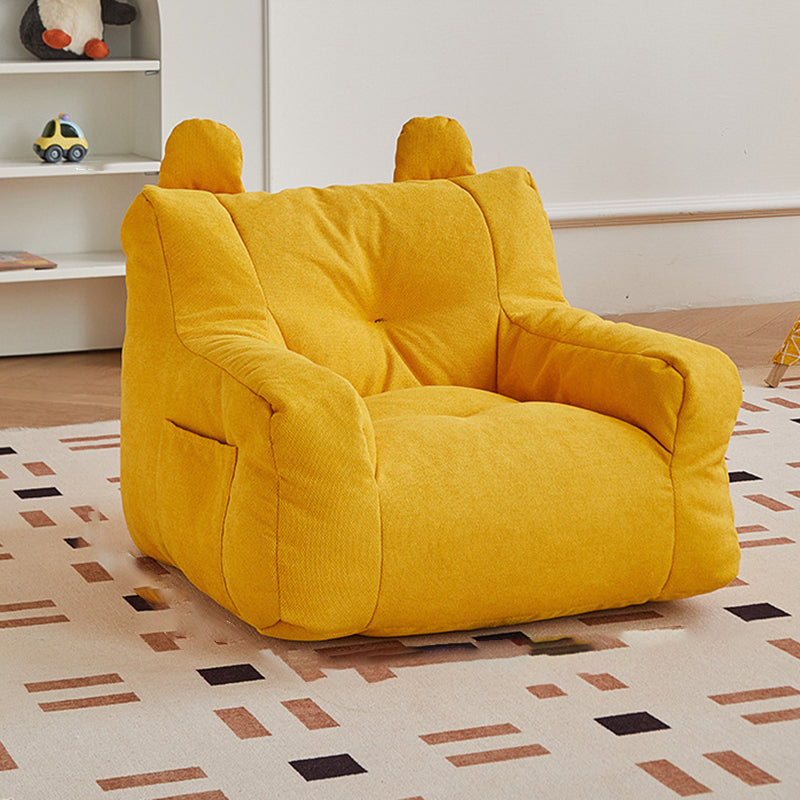 Contemporary Kids' Square Armrest & Backrest with Storage Pocket – Lambswool Fabric, EPS Foam, Cute Ear Design, Ideal Living Room Sofa Accessory