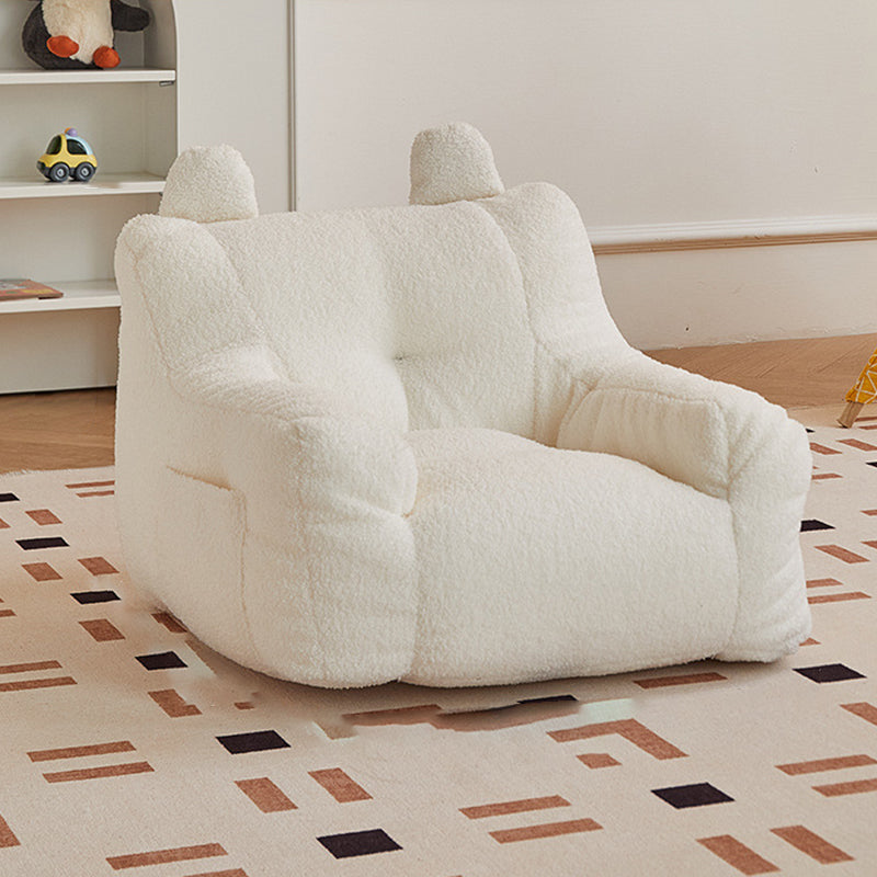 Contemporary Kids' Square Armrest & Backrest with Storage Pocket – Lambswool Fabric, EPS Foam, Cute Ear Design, Ideal Living Room Sofa Accessory