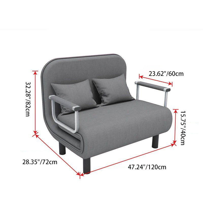 Modern Simplicity Foldable Rectangular Sofa Bed — Wood Frame with Cotton-Linen Upholstery and Foam Cushions for Living Room
