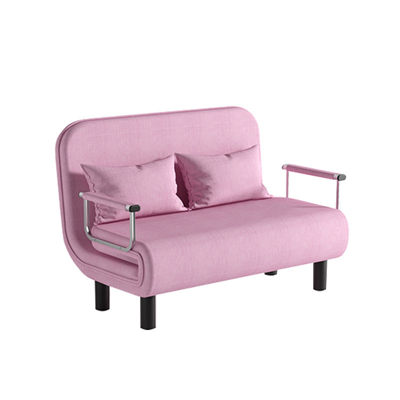 Modern Simplicity Foldable Rectangular Sofa Bed — Wood Frame with Cotton-Linen Upholstery and Foam Cushions for Living Room