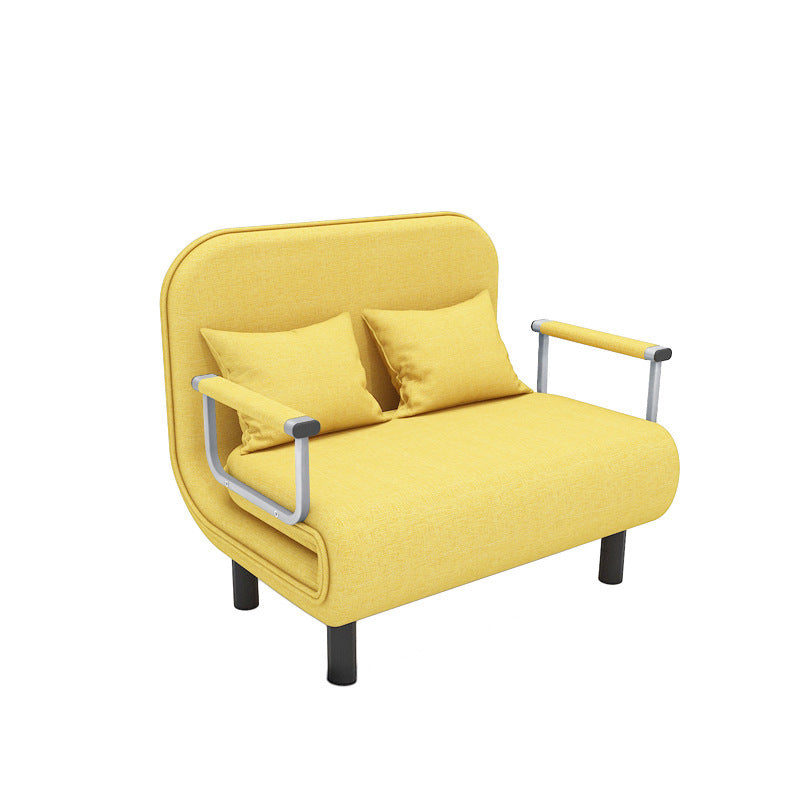 Modern Simplicity Foldable Rectangular Sofa Bed — Wood Frame with Cotton-Linen Upholstery and Foam Cushions for Living Room