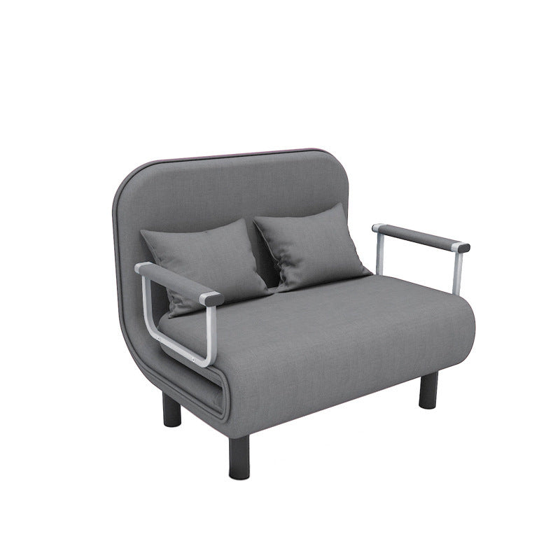 Modern Simplicity Foldable Rectangular Sofa Bed — Wood Frame with Cotton-Linen Upholstery and Foam Cushions for Living Room