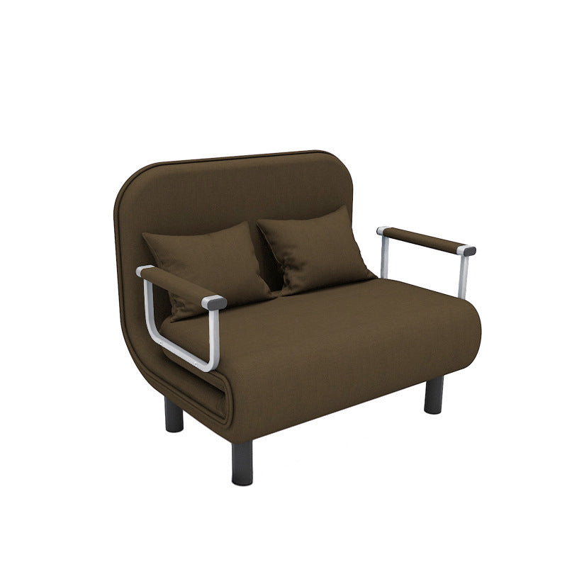 Modern Simplicity Foldable Rectangular Sofa Bed — Wood Frame with Cotton-Linen Upholstery and Foam Cushions for Living Room