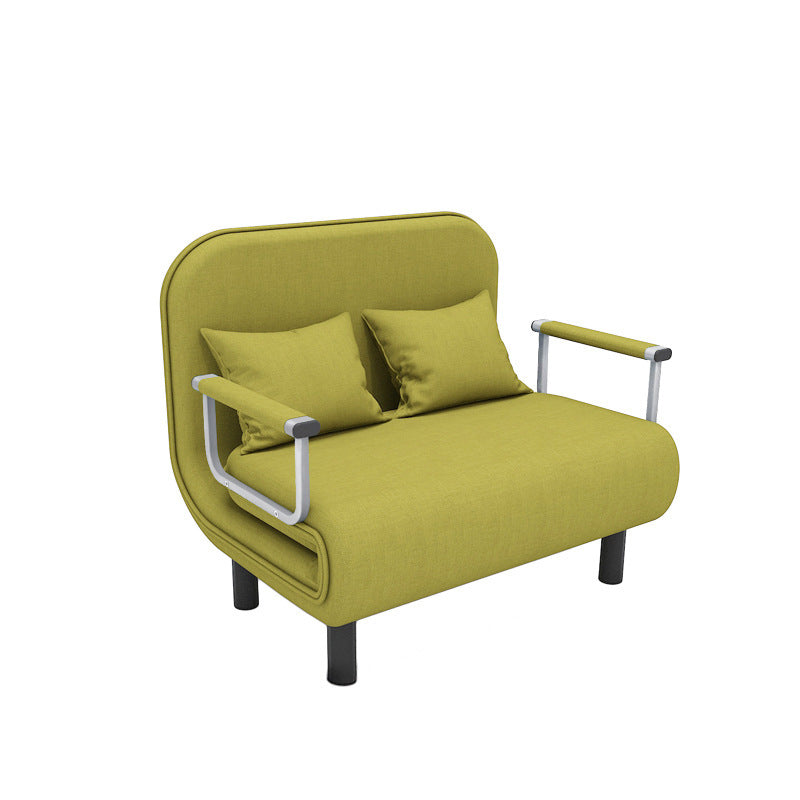 Modern Simplicity Foldable Rectangular Sofa Bed — Wood Frame with Cotton-Linen Upholstery and Foam Cushions for Living Room