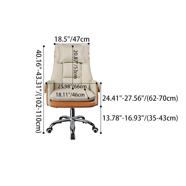 Modern Minimalist PCV Leather Desk Chair with Aluminum Alloy Steel Frame, Cushioned Seat, Reclinable Backrest, Footrest and Headrest – Home Office