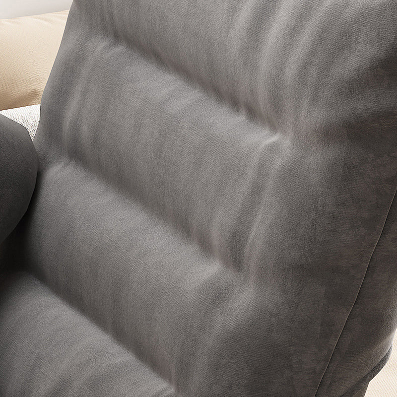 Modern Velvet and Cotton Folding Recliner with Metal Frame, Semi-Curved Backrest, Footrest and Storage Bag - Perfect for the Bedroom